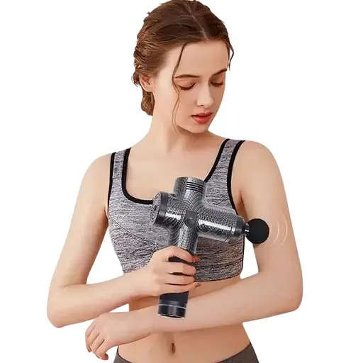 Массажный пистолет для глубоких тканей и мышц черный