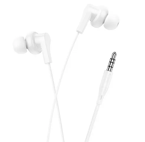 Провідні навушники Hoco M114, вакуумні, з мікрофоном, 1.2m, white - фото 3