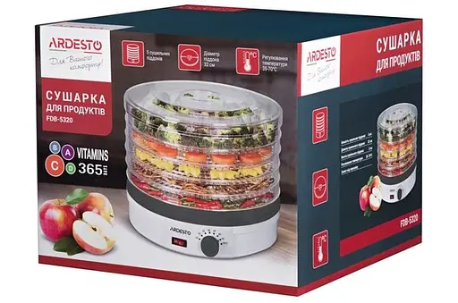 Сушарка овочів та фруктів Ardesto FDB-5320 245W White - фото 5