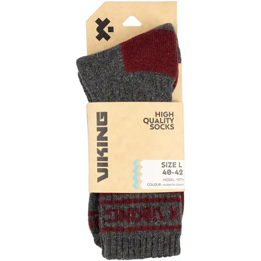 Носки Viking Fishing Yeti L 40-42 magenta-grey - фото 2