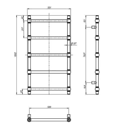 Водяна рушникосушка Navin Ретро 500x1000 00-040030-5010, Хром - фото 4