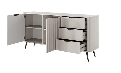 Комод Perfect Home Ланте / Lante 2-дверний з 3 шухлядами і чорними ніжками 2D3S/163 Беж (PFH-091177) - фото 2