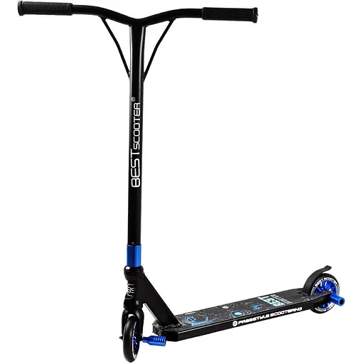 Самокат трюковий Best Scooter 69х11х54 см Чорно-блакитний 000231668
