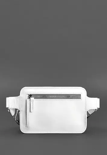 Шкіряна жіноча поясна сумка Dropbag Mini біла - фото 4