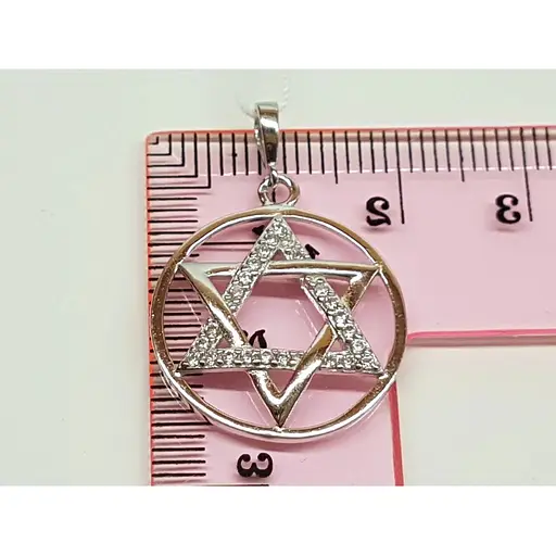 Серебряная подвеска Silvex 925 "Звезда Давида" с фианитами. П2Ф/310 - фото 4