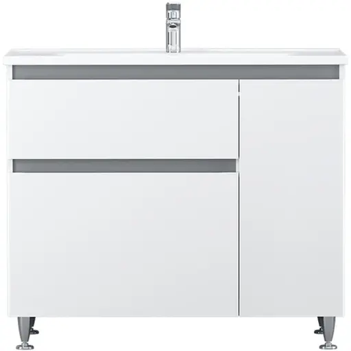 Тумба з умивальником AM.PM X-Joy підлогова 100 см права 1 ящик білий M85-FSR10036-WC10036WG38 Білий - фото 1