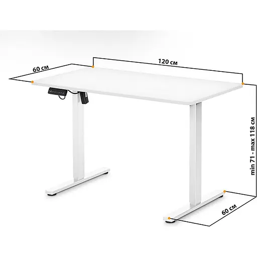 Комп'ютерний ігровий стіл Mealux PowerDesk Lite White (EVO-201 Lite W/W) [111797] - фото 2