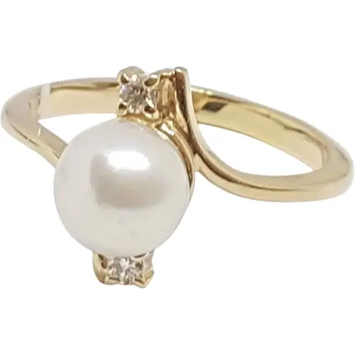 Золотое кольцо Гаразд с бриллиантами и жемчугом. 3022230 17