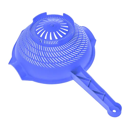 Дуршлаг пластиковый с ручкой 36х22.5 см, Kitchette Синий 84402 - фото 2