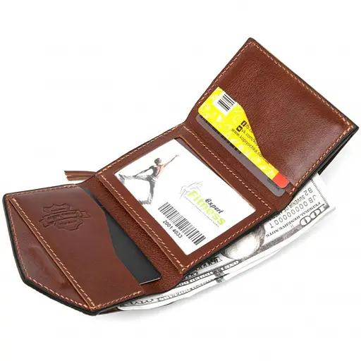 Кожаный кошелек Grande Pelle 10х9.5х2 см acs0029302 - фото 6