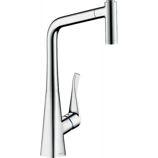 Смеситель для кухни Hansgrohe Metris M71 320 2jet sBox с выдвижным изливом хром 73801000 Хром - фото 1