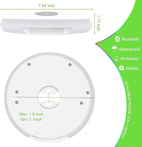 Внешний беспроводной светодиодный Bluetooth-динамик Патио Зонтик Свет 7 цветов Аккумуляторная внешняя подсветка - фото 3