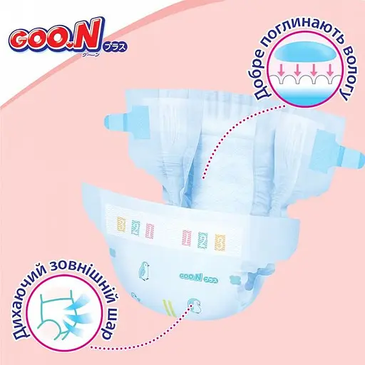 Упаковка подгузников Goo.N Plus NB (0-5 кг) 152 шт. (76 шт. х 2 шт.) - фото 10