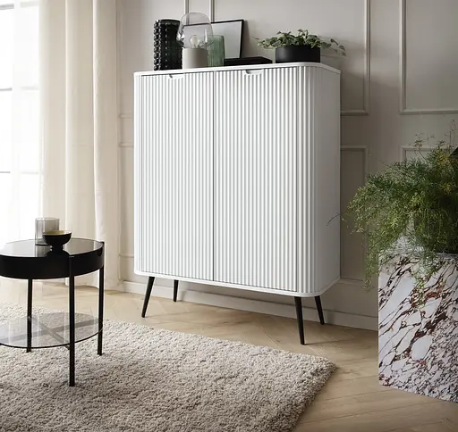 Комод Perfect Home Зова / Zova 2-дверний з чорними ніжками K103 Білий (PFH-091285)