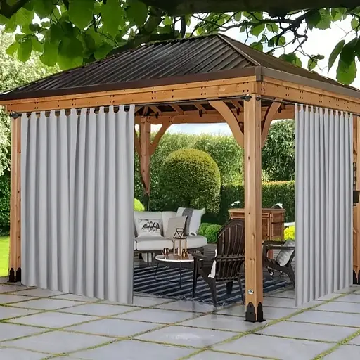 Штора уличная водонепроницаемая для беседки (2.2 х 1.45 м) Серый - фото 3