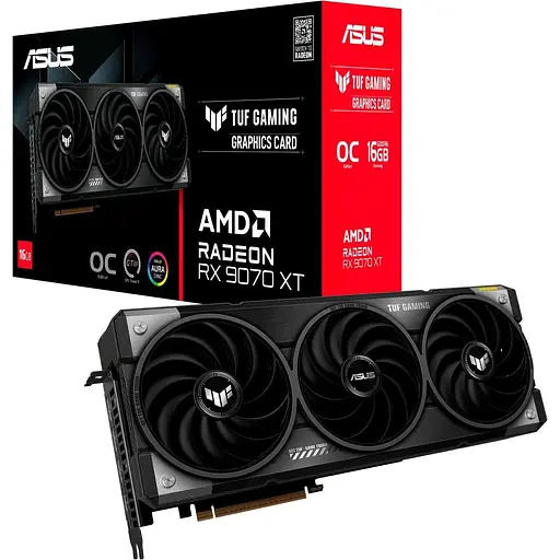 Відеокарта Asus TUF Gaming Radeon RX 9070 XT OC Edition 16GB (TUF-RX9070XT-O16G-Gaming) EU [145654]
