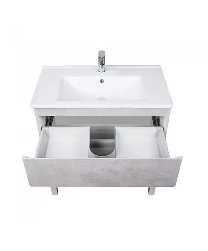 Тумба Мойдодир Палермо 80-U з умивальником SU-80 бетон світлий Сірий - фото 5