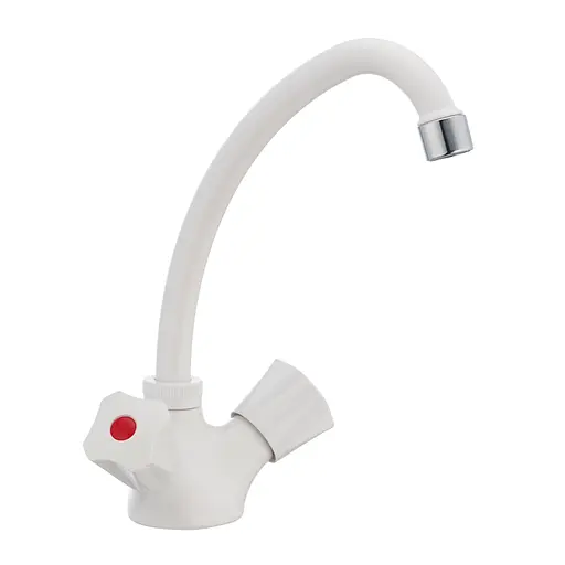 Смеситель для кухни Plamix Omega-271 белый (PM0020) - фото 1