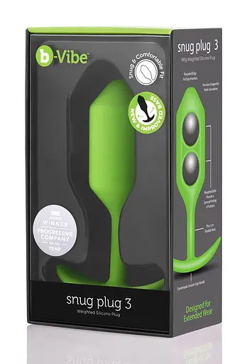Анальна пробка B-Vibe Snug Plug 3, 12.7 см (зелений) - фото 5