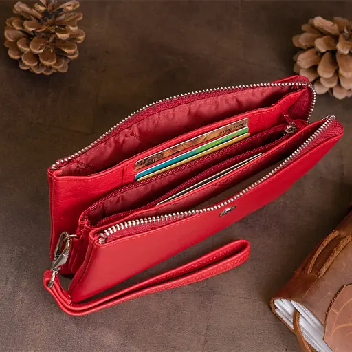 Женский кожаный кошелек-клатч ST Leather 19.2х10х2 см acs0015950 - фото 8