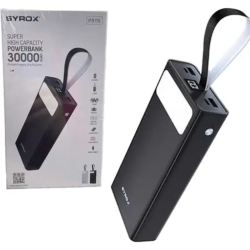 Power bank Syrox PB115 30000 mAh Black. Універсальна мобільна батарея. Потужний повербанк - фото 4