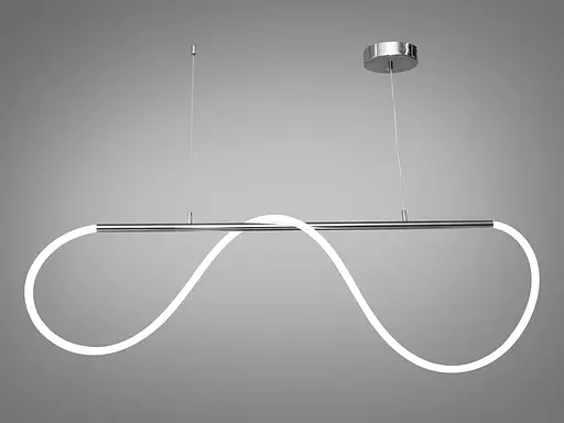Якісна сучасна світлодіодна люстра шланг потужністю 22 Вт, срібного кол - фото 1