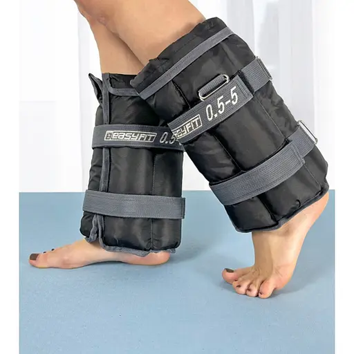 Утяжелители EasyFit 0,5-5 кг для ног и рук Черный-серый (EF-AWTS-550) - фото 1