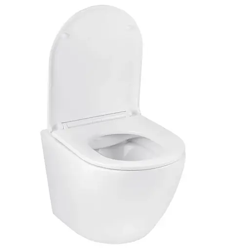 Унитаз подвесной безободковый Kroner Harz WHI493736 RIMLESS с сиденьем Slim Duroplast / Soft-close / Quick relase (KH493736WHIR) (CV029609) - фото 2