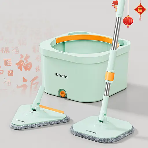 Комплект для уборки Hommetler CW004 – швабра и ведро с отжимом 2-в-1 - фото 1