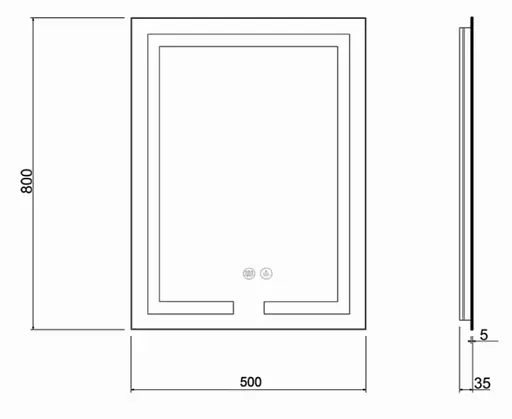 Дзеркало Qtap Mideya (DC-F936) 500х800 QT2078F936W - фото 8