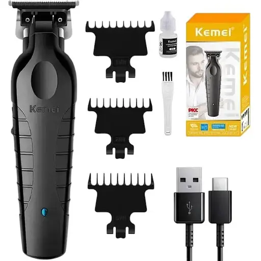 Акумуляторна машинка для стрижки + 3 насадки, USB, Kemei KM-2299