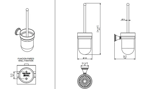 Йоржик для унітазу Sonia Genoa 107643, Хром - фото 3
