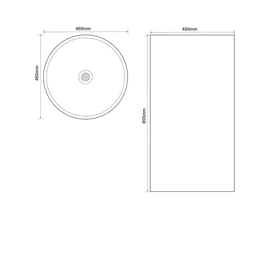 Умивальник підлоговий Mixxus Premium Ellipse-1101 460x460x855 мм з переливом MP6573, Білий - фото 3