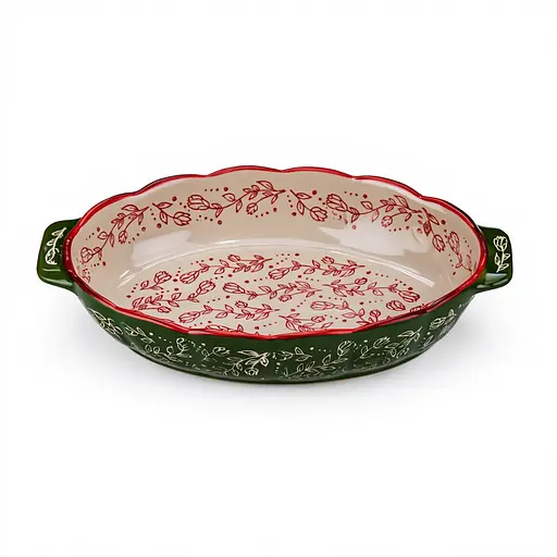 Форма для запекания Vintage 30×18×5 (см) овальная форма для выпекания в духовке с ручками Зеленый Yiwu HM05-02