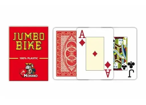 Карти гральні Modiano Bike Trophy 100% Plastic Jumbo Index (red) (00578) - фото 3