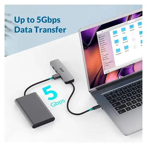 USB-хаб Acer 5in1 USB-C (HP.DSCAB.021) - фото 4