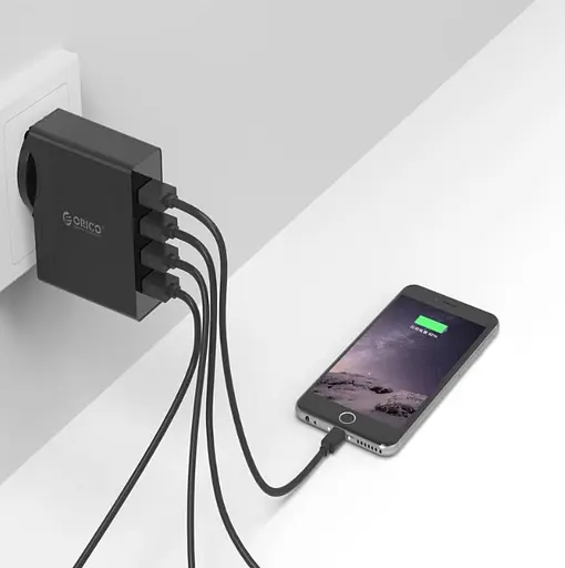 Зарядное устройство на 4 USB-A порта Orico DCW-4U-EU 30 W Black - фото 2