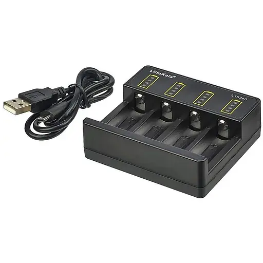 Універсальний зарядний пристрій LiitoKala Lii-L16340 для акумуляторів 16340 (CR123A), 4 слоти - фото 1