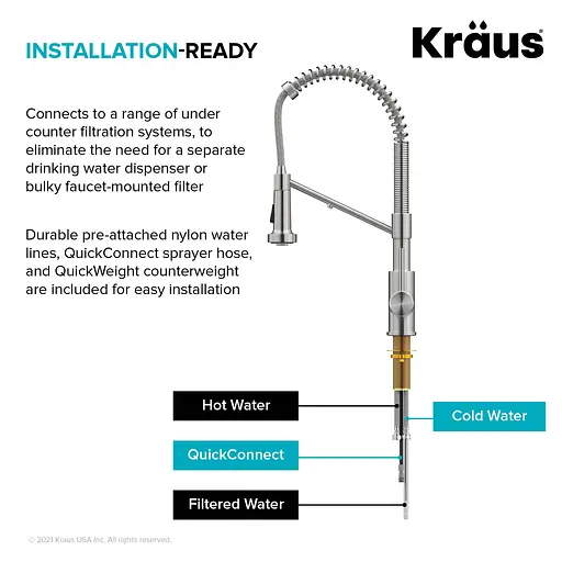 Смеситель для кухни на две воды Kraus Bolden KFF-1610SFS Нержавеющая сталь - фото 6