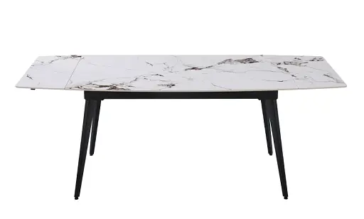 Стіл Prestol Люкс білий глянець 1200/1800х800х760 чорні ноги - фото 2