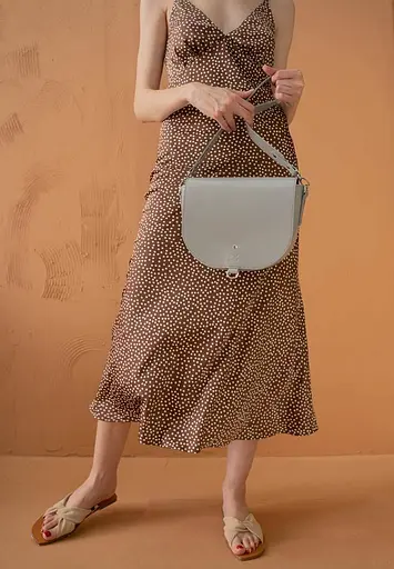 Жіноча шкіряна сумка Ruby L сіра - фото 3