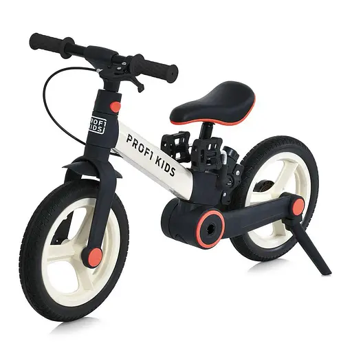 Велосипед-трансформер детский MB 1021-2 1021-2 2 в 1 Prof1 Kids 12 со съемными колесами черно-бежевый - фото 5