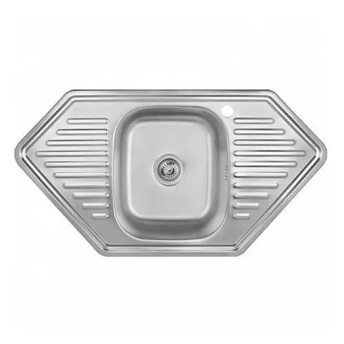 Мойка кухонная Kraft 9550 D Decor угловая 950х500х180 мм 0,8 мм 30412 - фото 1