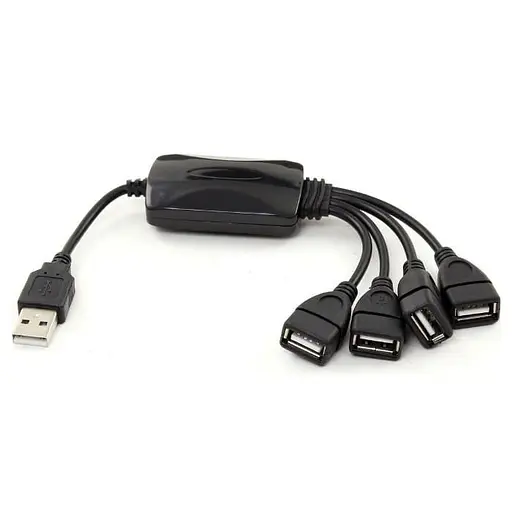 USB-хаб Lapara USB 4 порта USB 2.0 черный (LA-UH803-A black) - фото 1