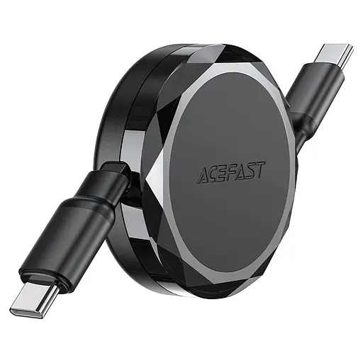Кабель ACEFAST C13-03 USB-C to USB-C dual retraction charging data cable Black - фото 5