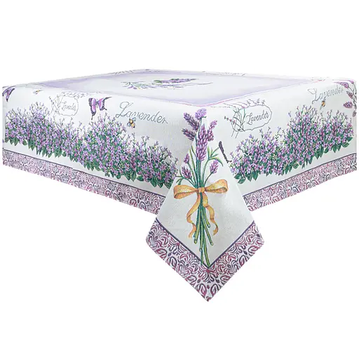 Скатертина Lefard Home Textile Violette гобеленова 260х140 см біло-фіолетова (732-028) - фото 1