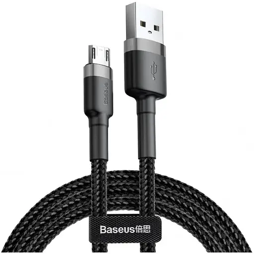 Кабель Baseus cafule Cable USB For Micro 1.5A 2 м Сірий + Чорний