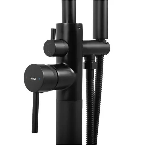 Смеситель для ванны Rea Mono black напольный REA-B2714 Черный матовый - фото 3
