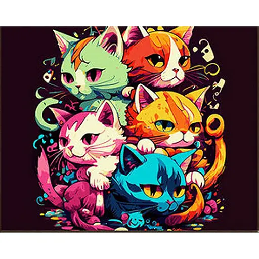 Алмазная мозаика Strateg ПРЕМИУМ Пять котиков размером 30х40 см (HEG86892) - фото 1