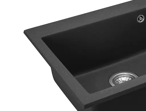 Гранітна кухонна мийка Rea West XL black ZLE-00116, Чорний матовий - фото 3